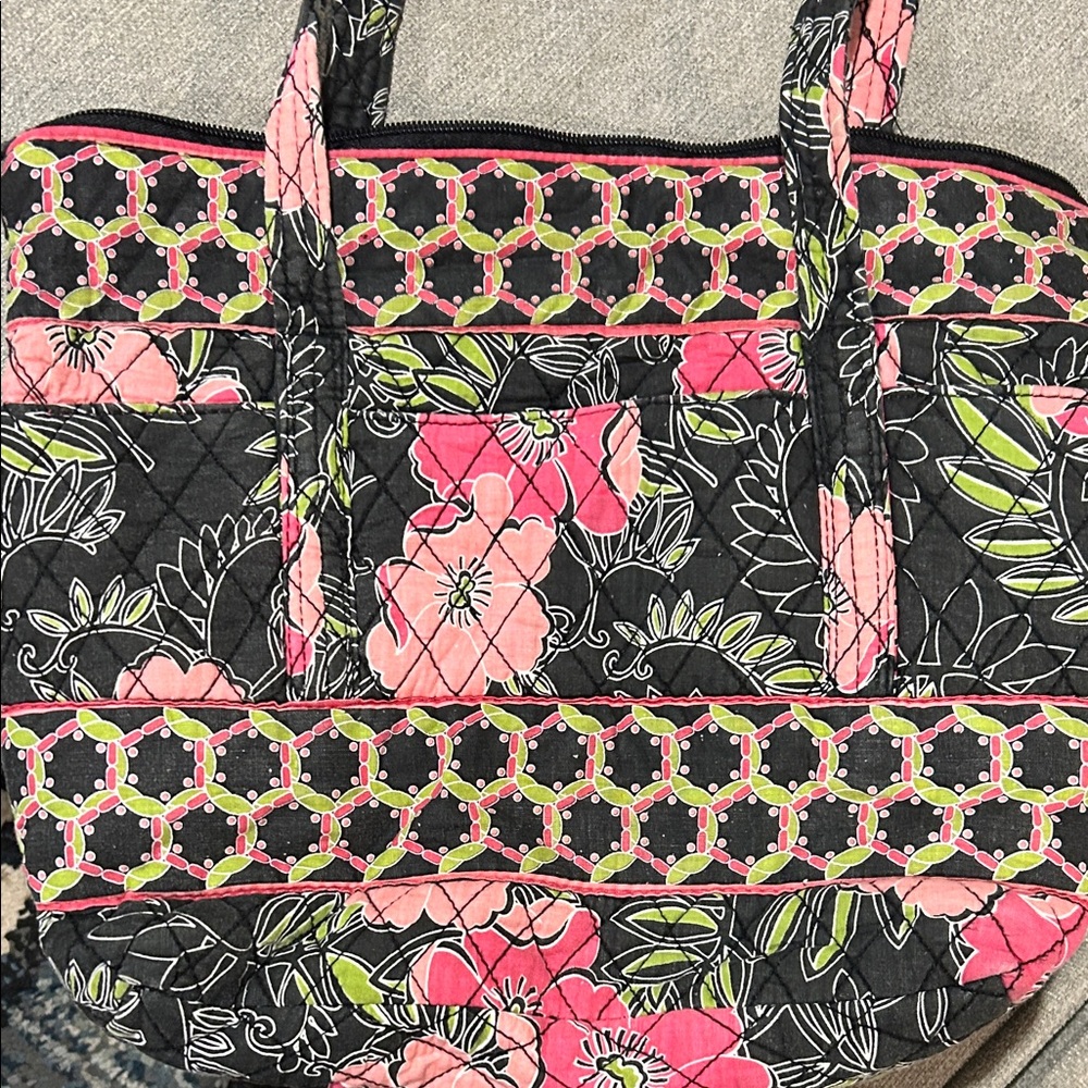 Croft & Barrow Black and Pink Floral Satchel